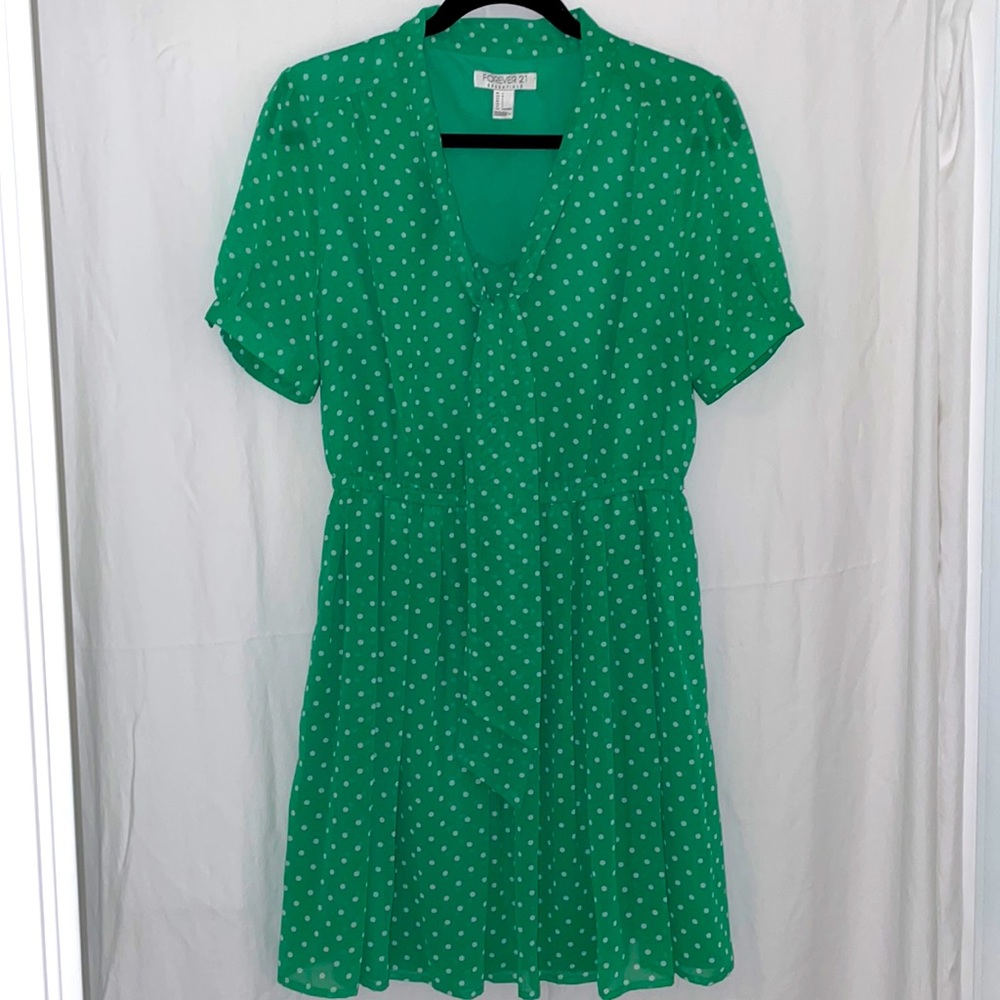 Forever 21 Green Polka Dot Mini Dress